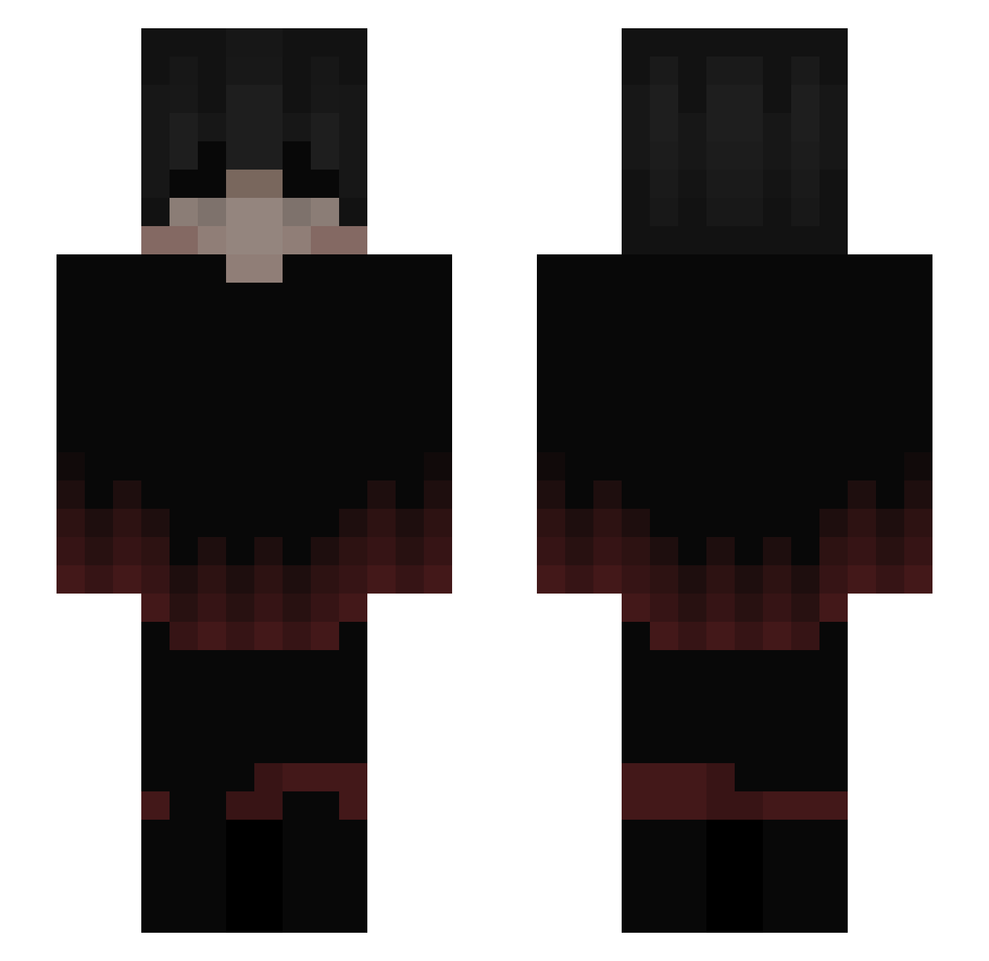 HeleKlasCorona Minecraft skin, front and back view