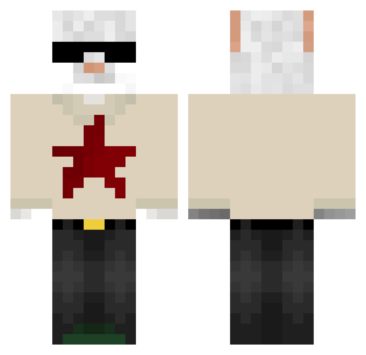 Senalli Minecraft skin, front and back view