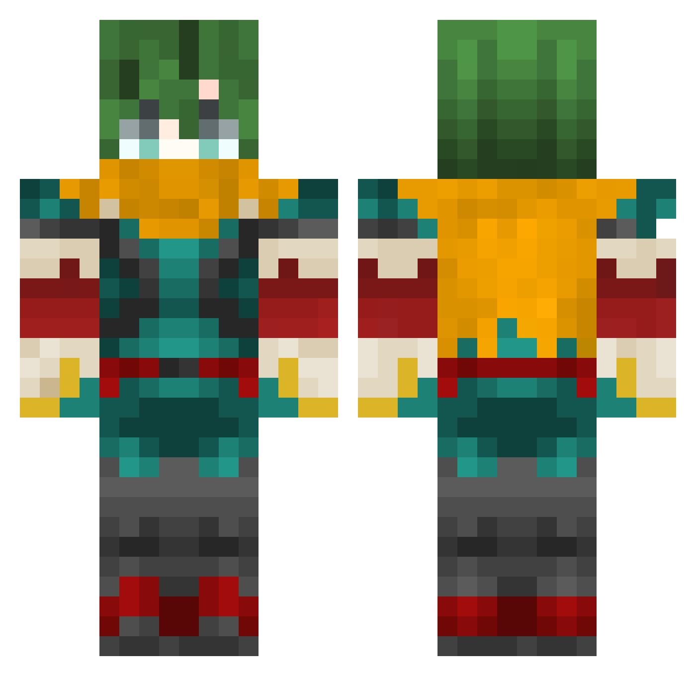 horseish Minecraft skin, front and back view