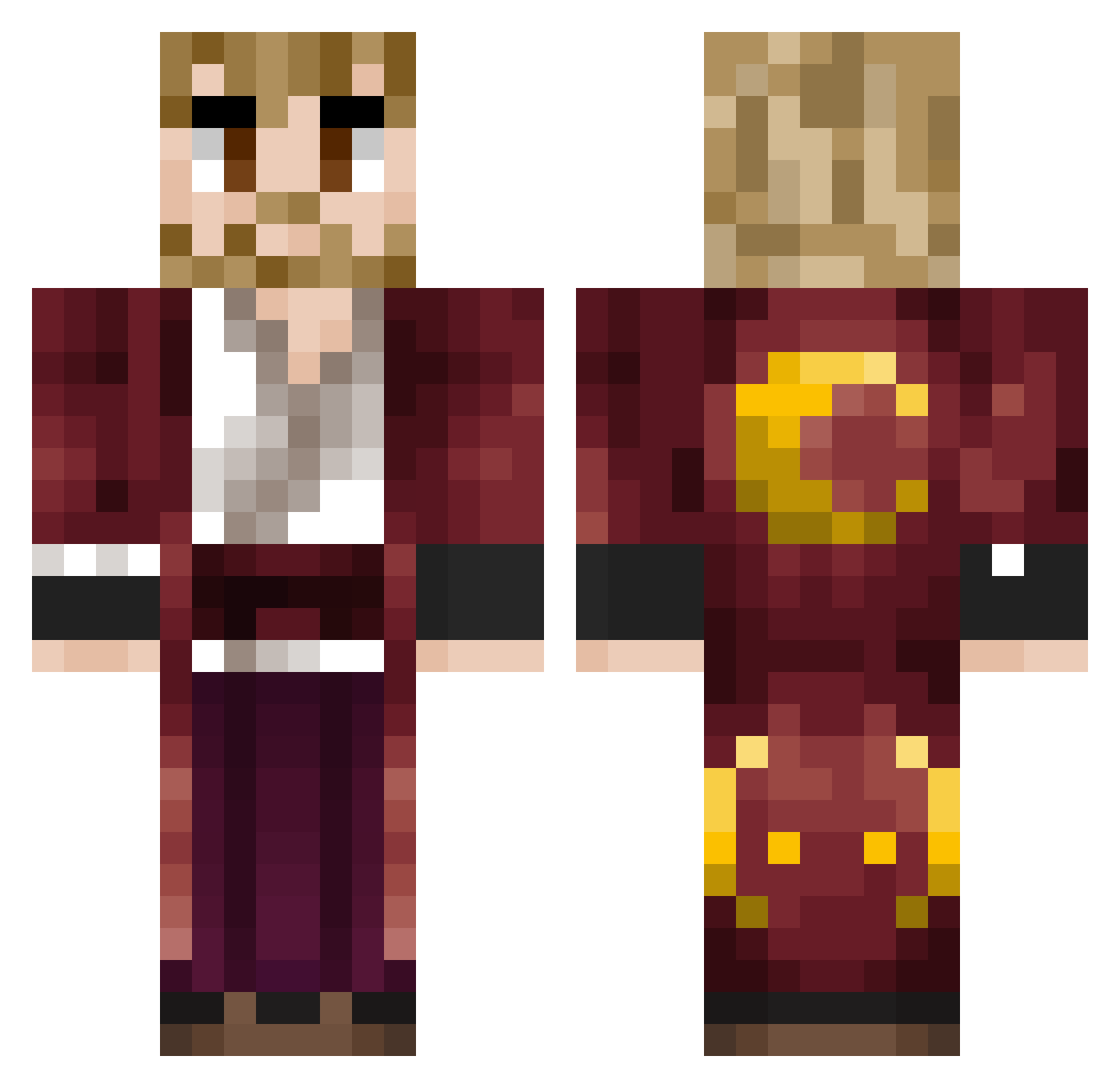 Kahaln Minecraft skin, front and back view