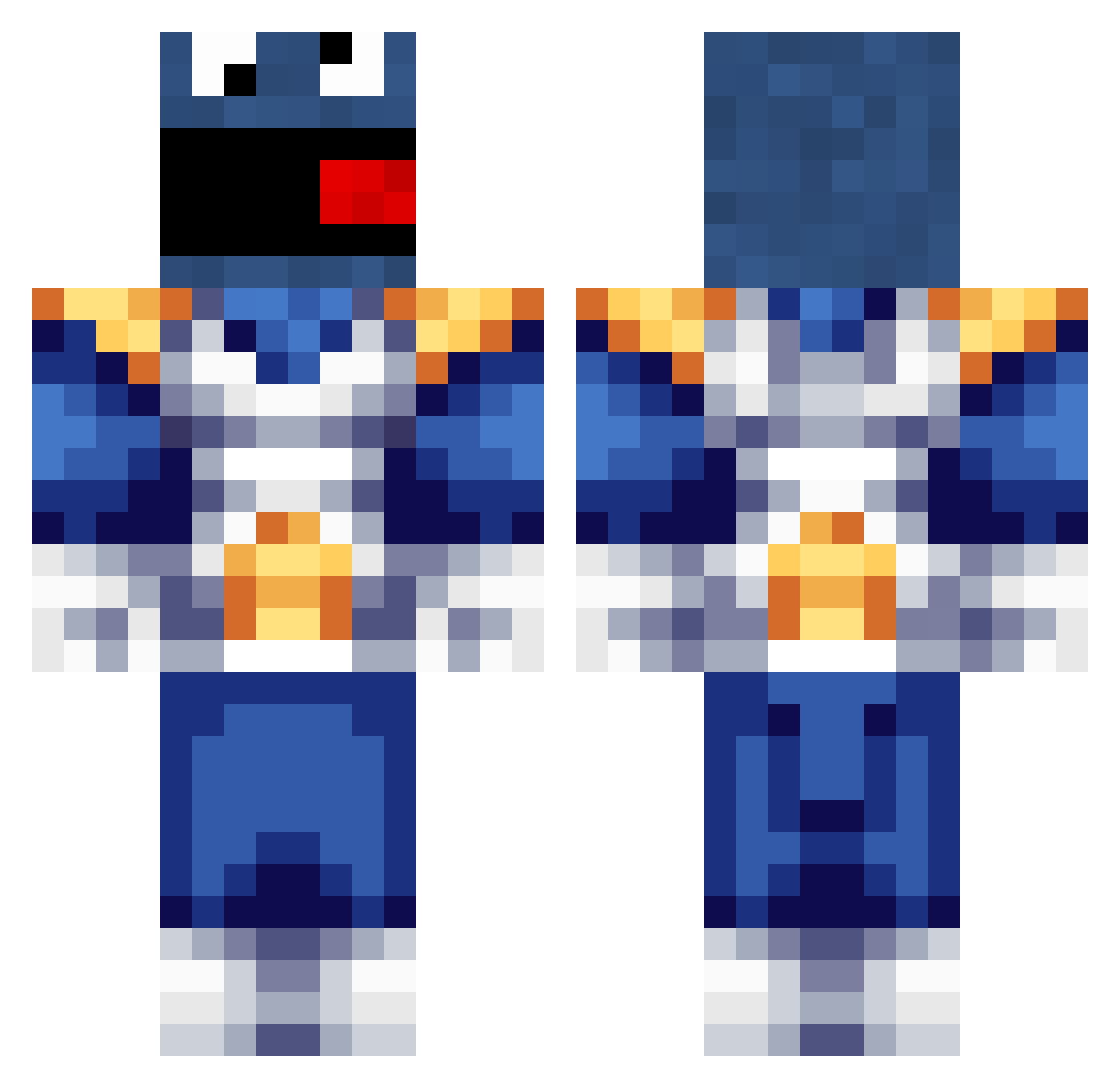 Only1_PepsiCoke Minecraft skin, front and back view