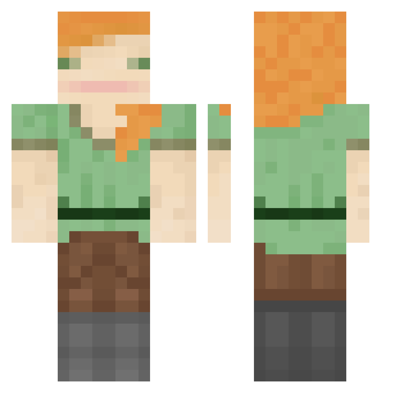 Sucram72 Minecraft skin, front and back view
