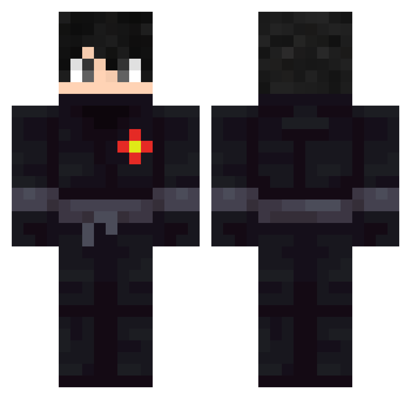 refutadow Minecraft skin, front and back view