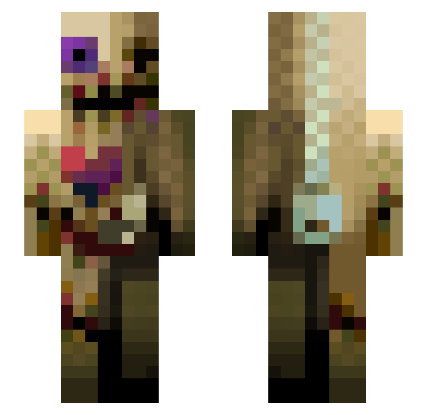 B0BBYTH3R1ZZL0RD Minecraft skin, front and back view
