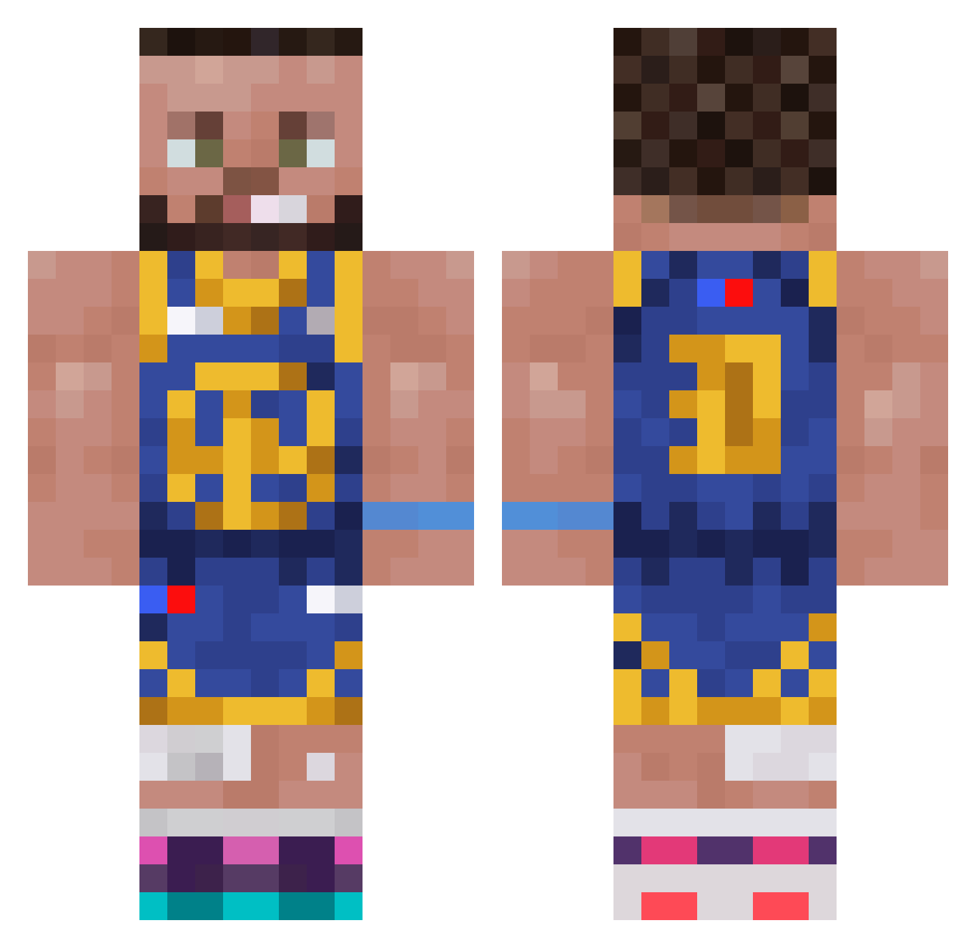 werok Minecraft skin, front and back view