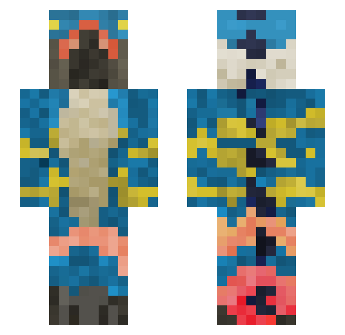 saegc Minecraft skin, front and back view