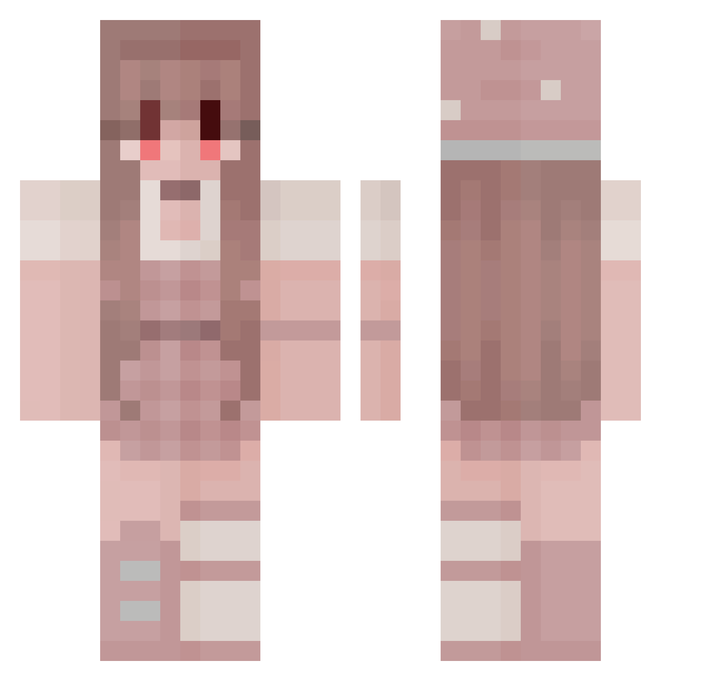 DesiredAngel Minecraft skin, front and back view