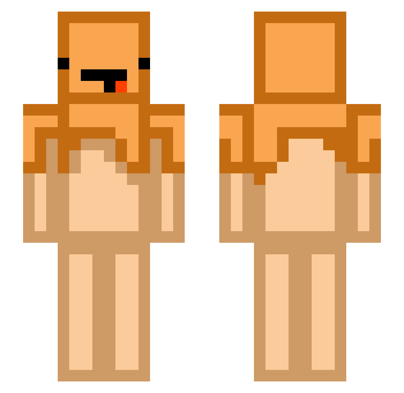 Joaozin_Cookie Minecraft skin, front and back view