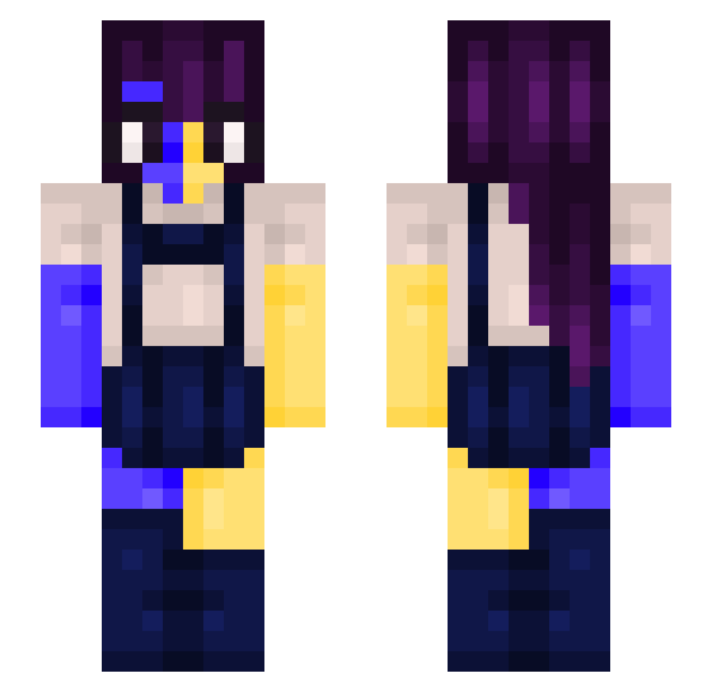 snodaze Minecraft skin, front and back view