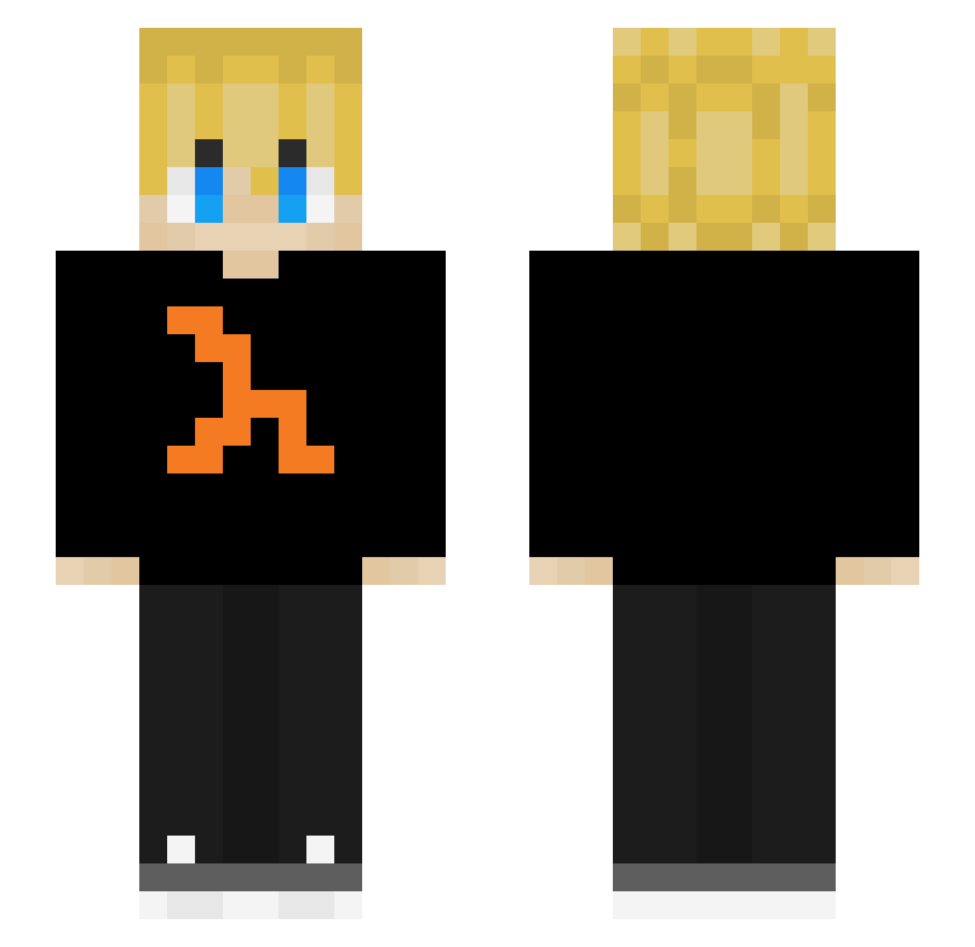 WangDougle Minecraft skin, front and back view