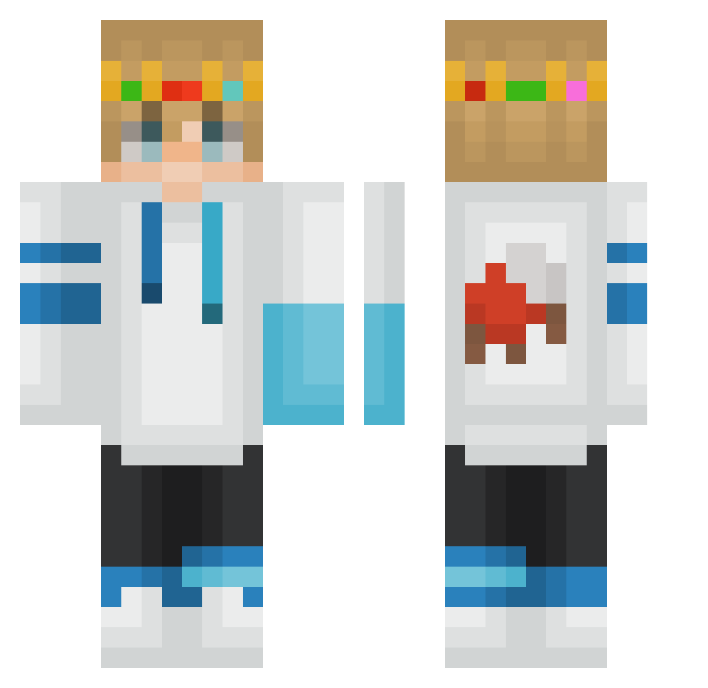 MathMathGuy Minecraft skin, front and back view