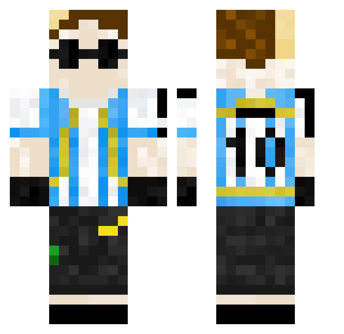matijoa Minecraft skin, front and back view