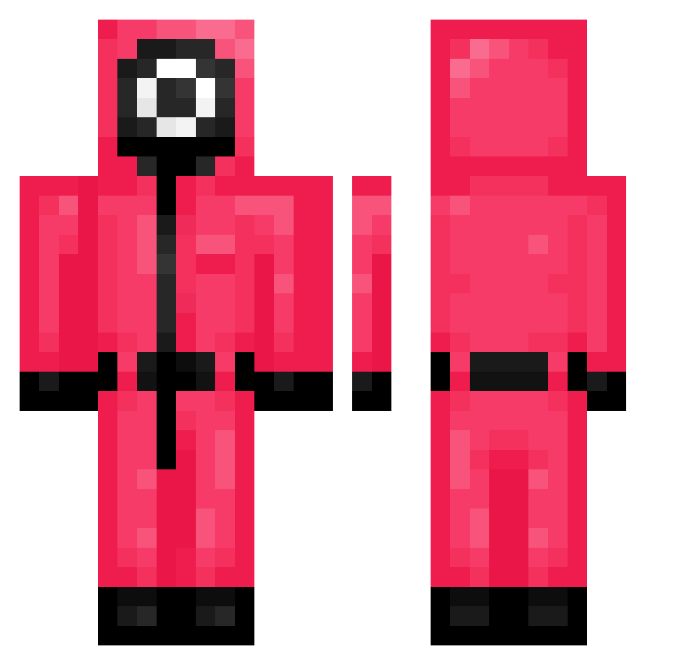 ZerkratztTV Minecraft skin, front and back view