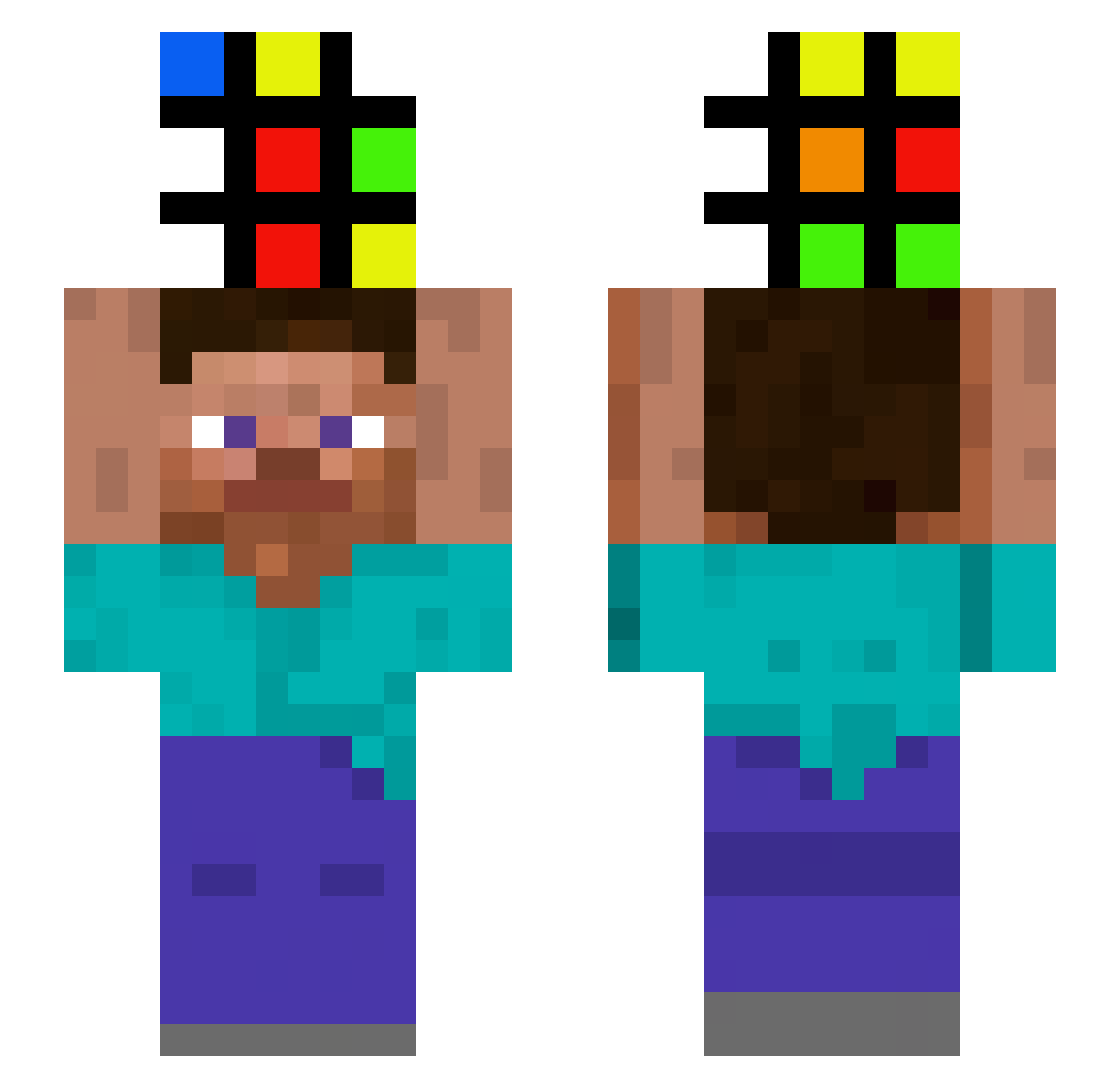 Chenku1021 Minecraft skin, front and back view