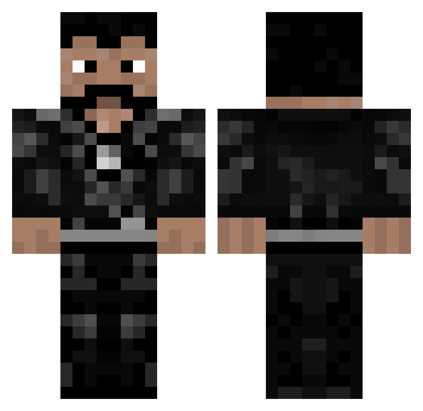Philtre Minecraft skin, front and back view