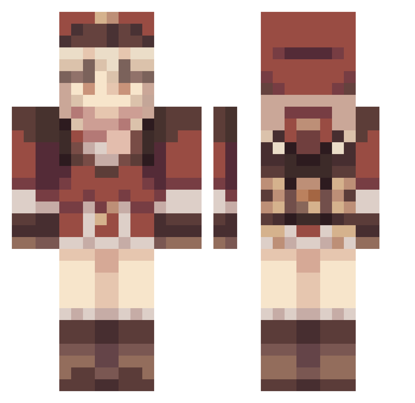 Risingdead1357 Minecraft skin, front and back view