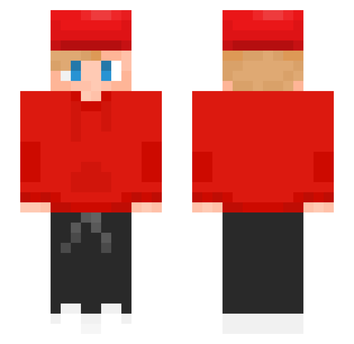 StrawBerrieYT Minecraft skin, front and back view