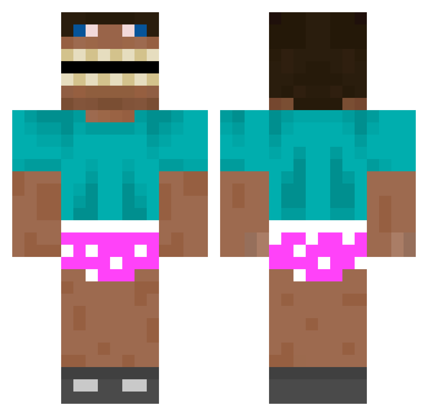 LuensXx Minecraft skin, front and back view