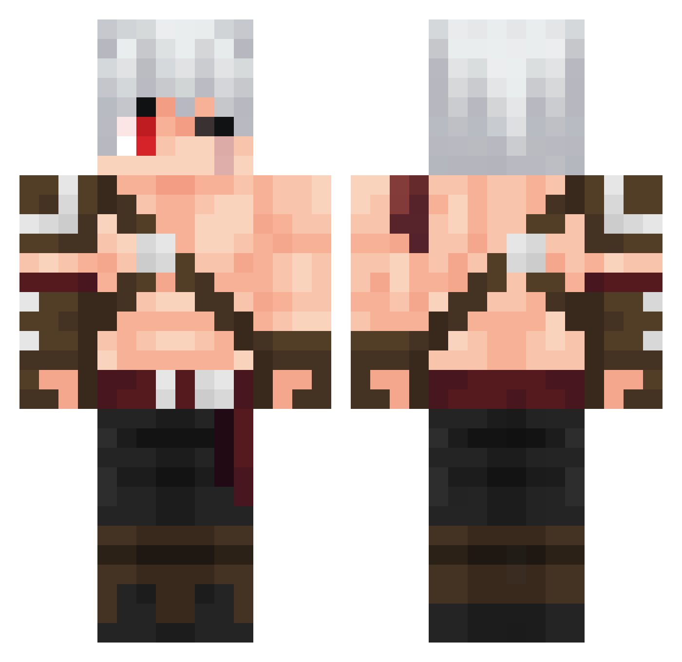 kokoFlux Minecraft skin, front and back view