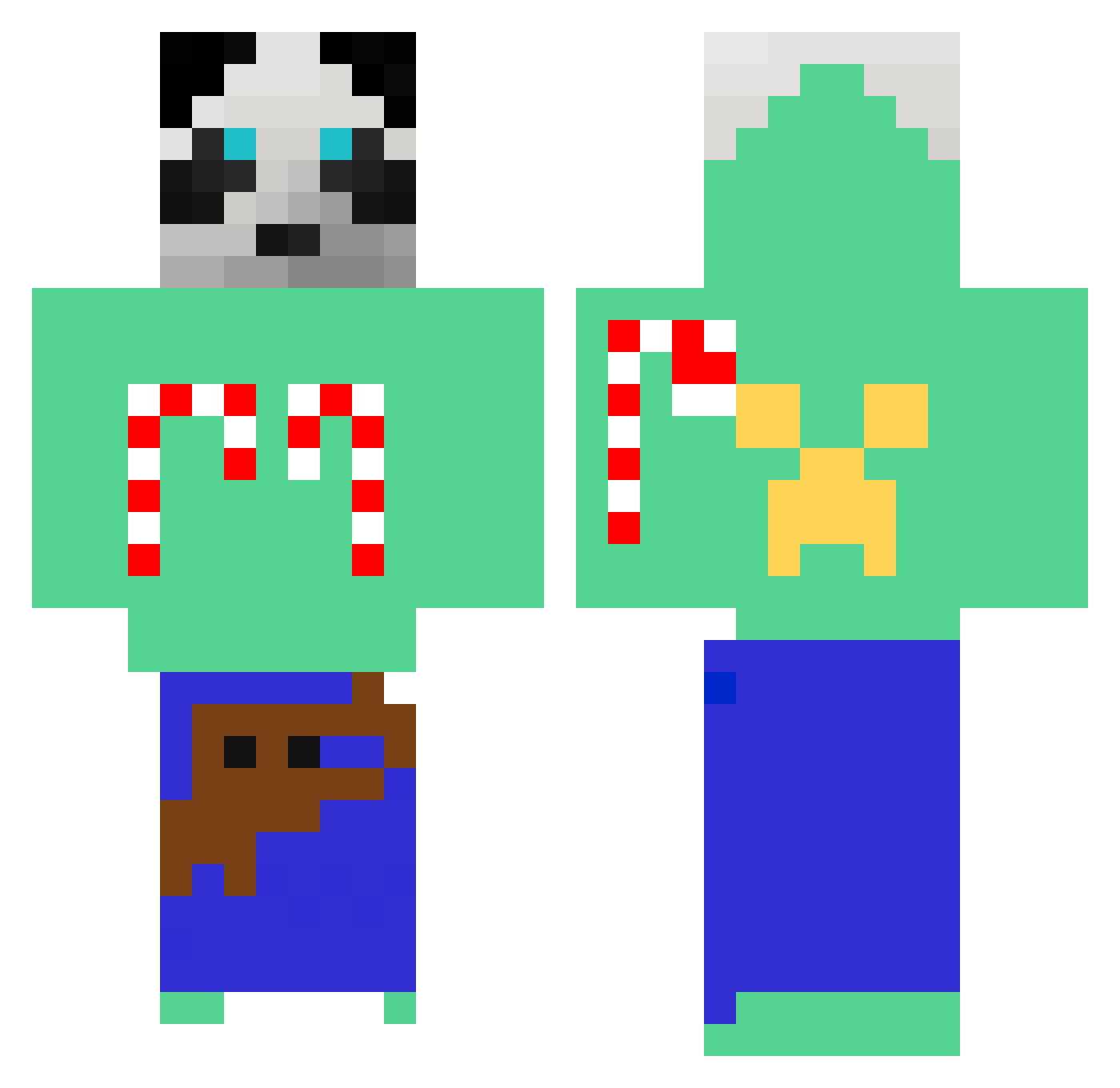PiotrekPandzio Minecraft skin, front and back view