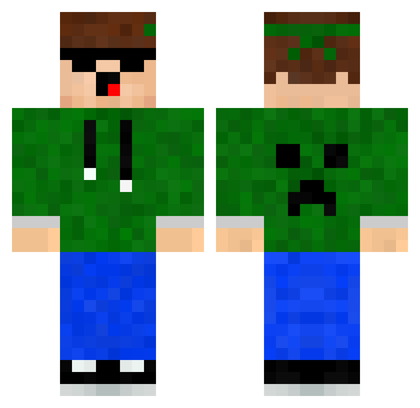 Geziiiii Minecraft skin, front and back view