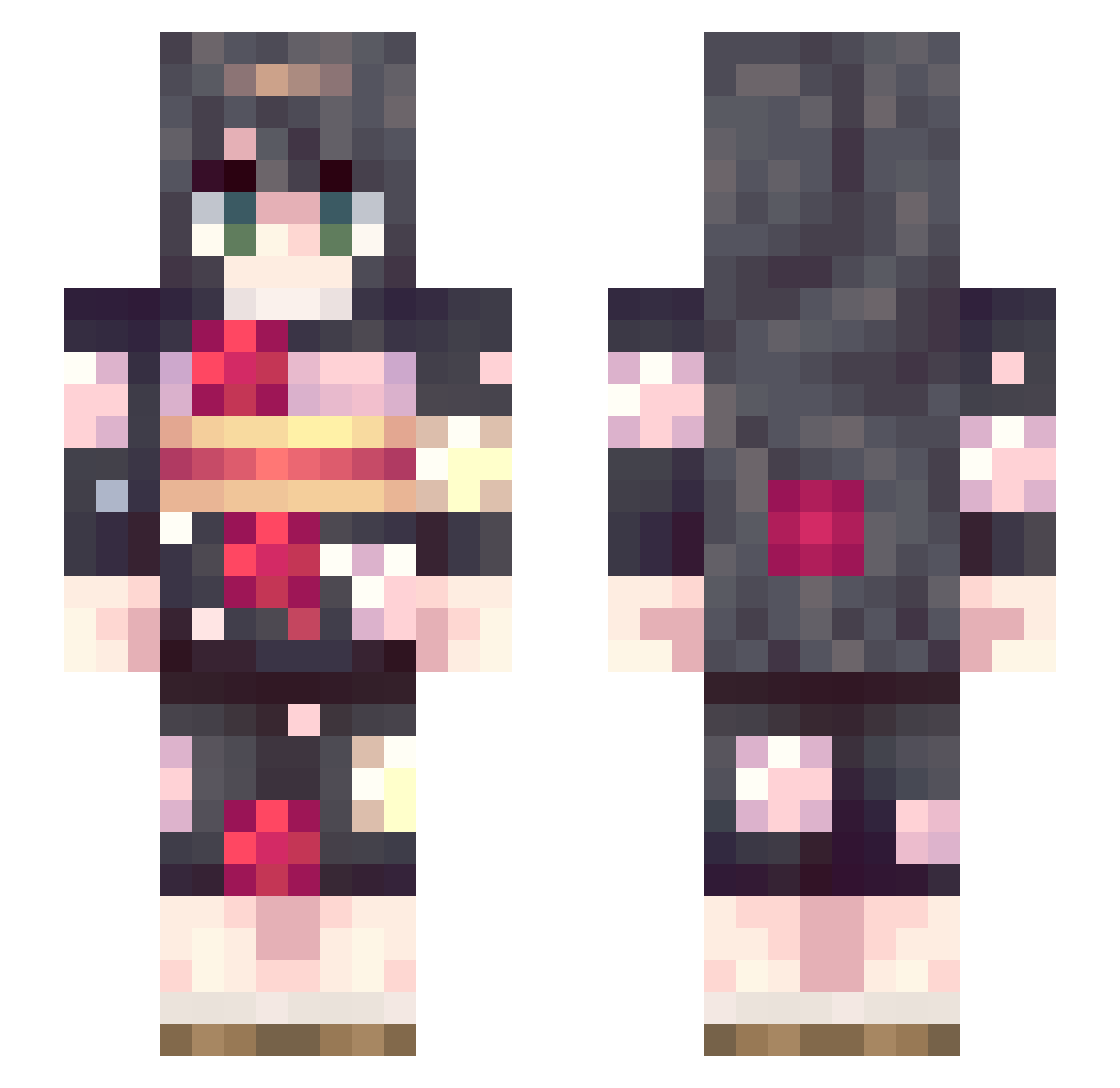 Sizuku07 Minecraft skin, front and back view