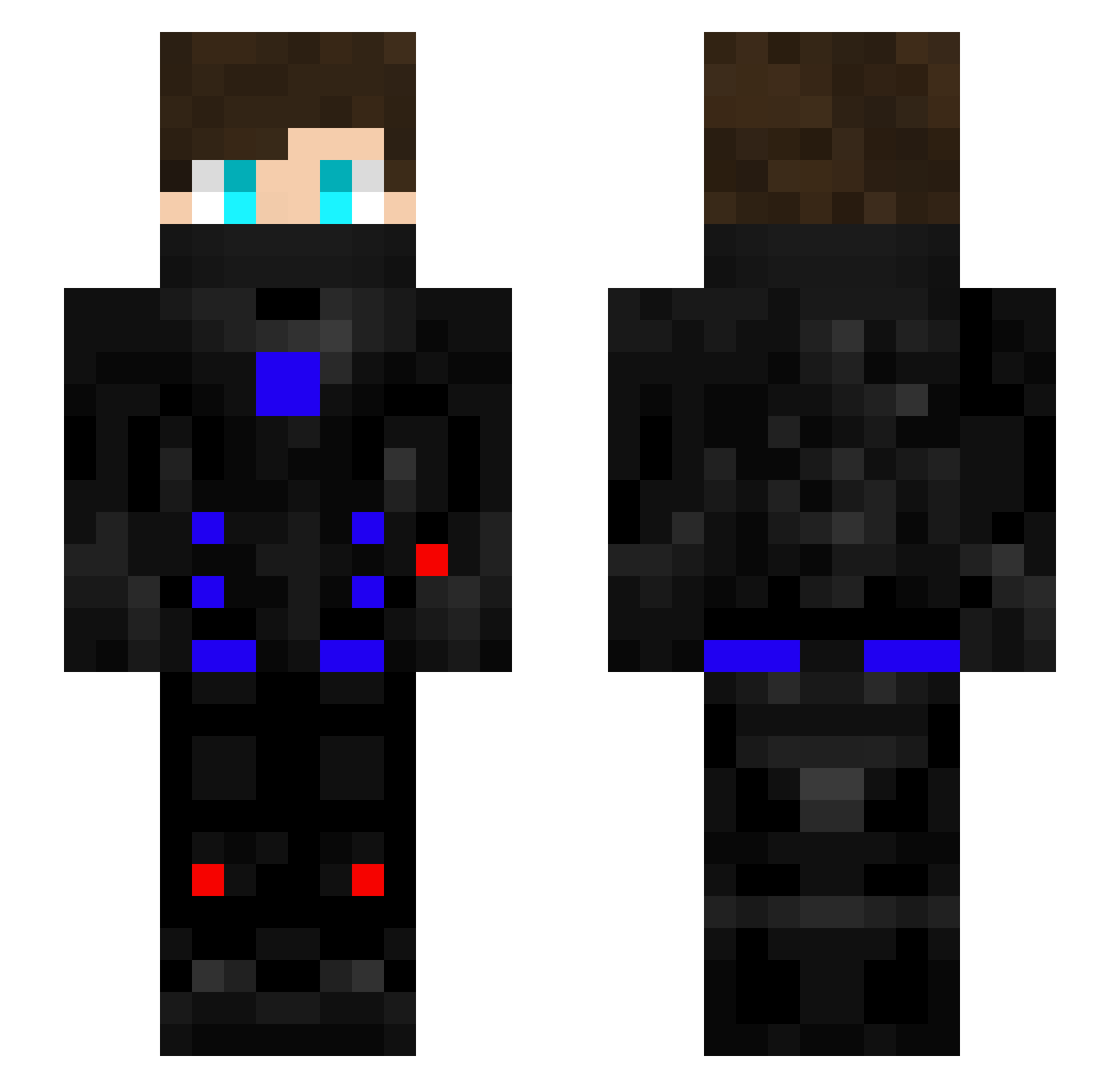 lequiw2k Minecraft skin, front and back view
