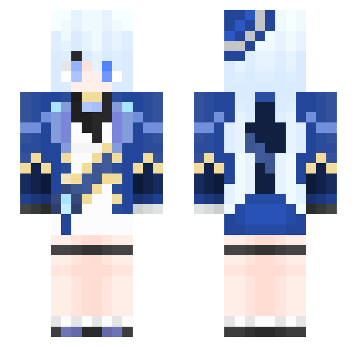 Furina_cutest Minecraft skin, front and back view