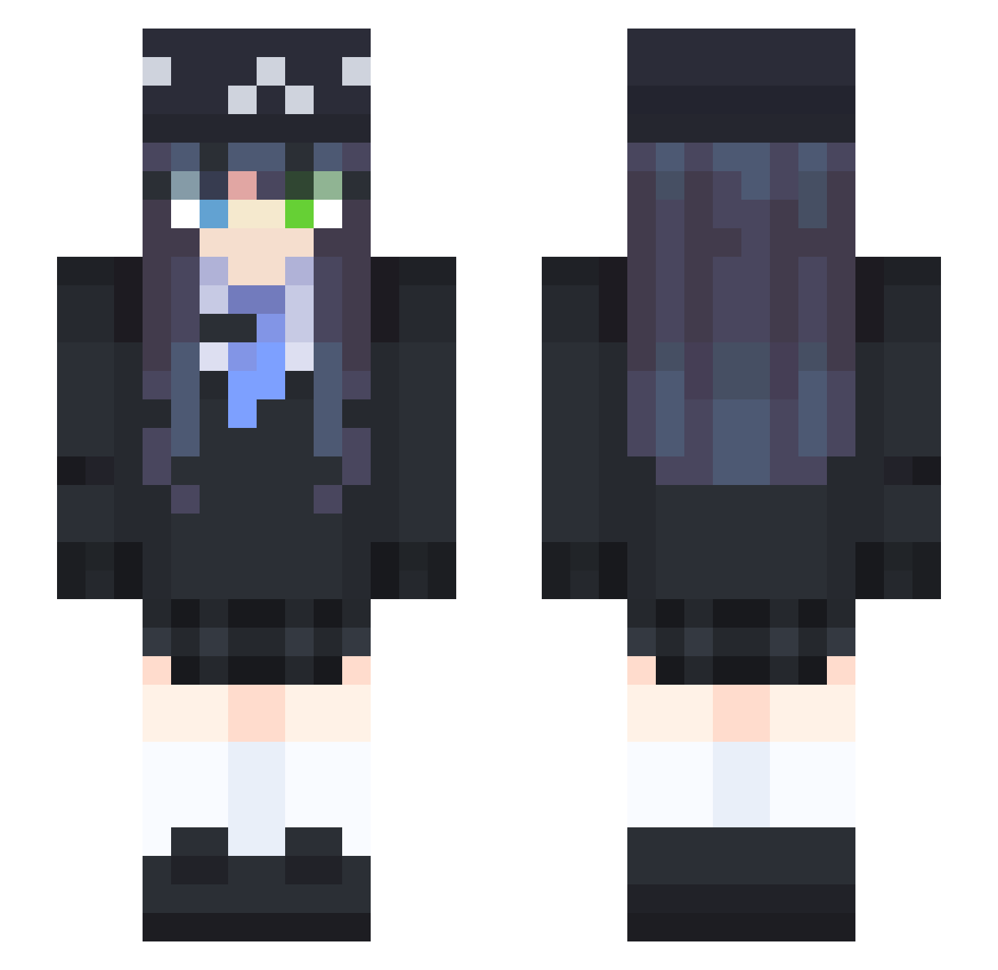 Wraethen Minecraft skin, front and back view