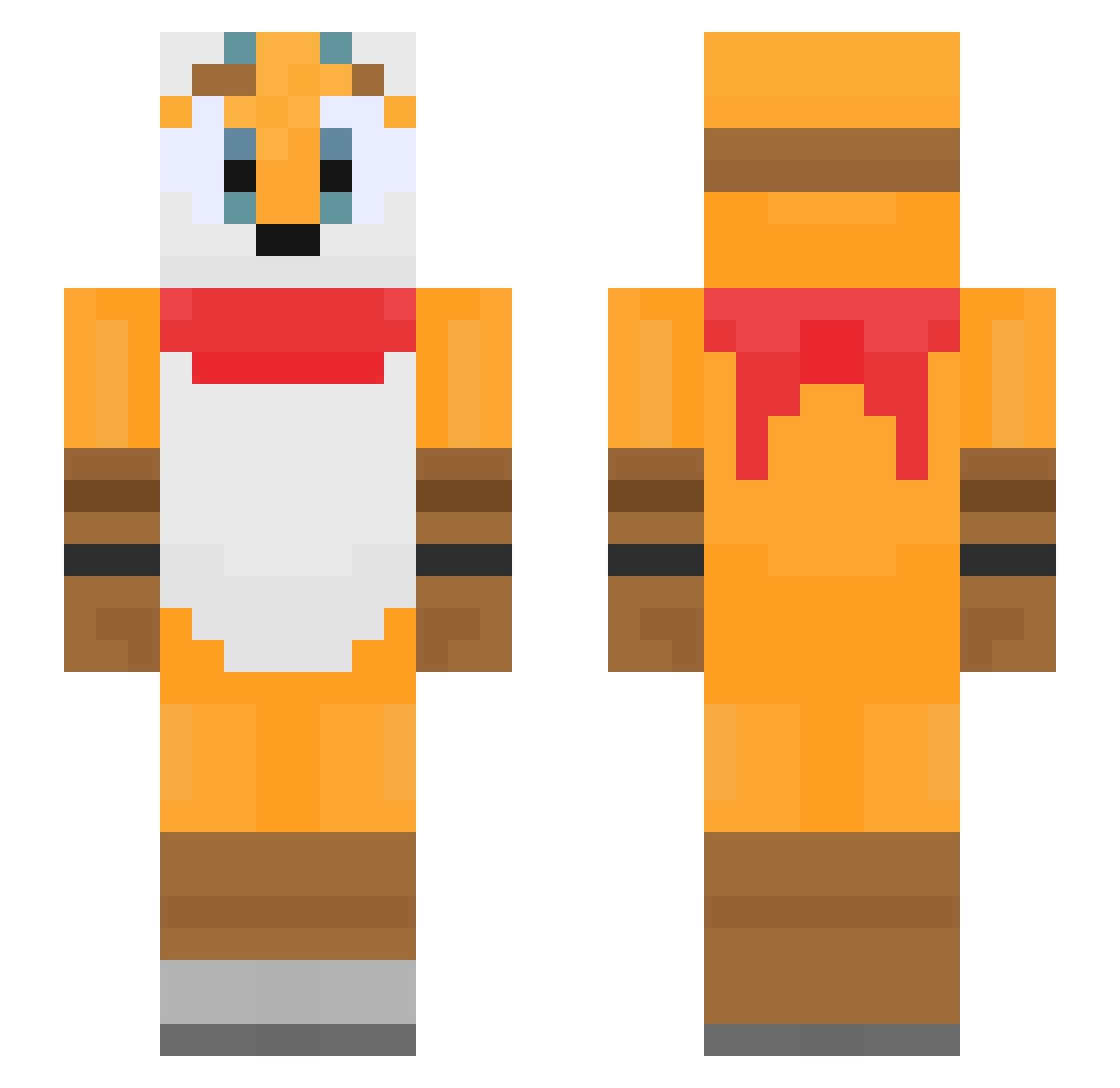 BouncyNinja303 Minecraft skin, front and back view