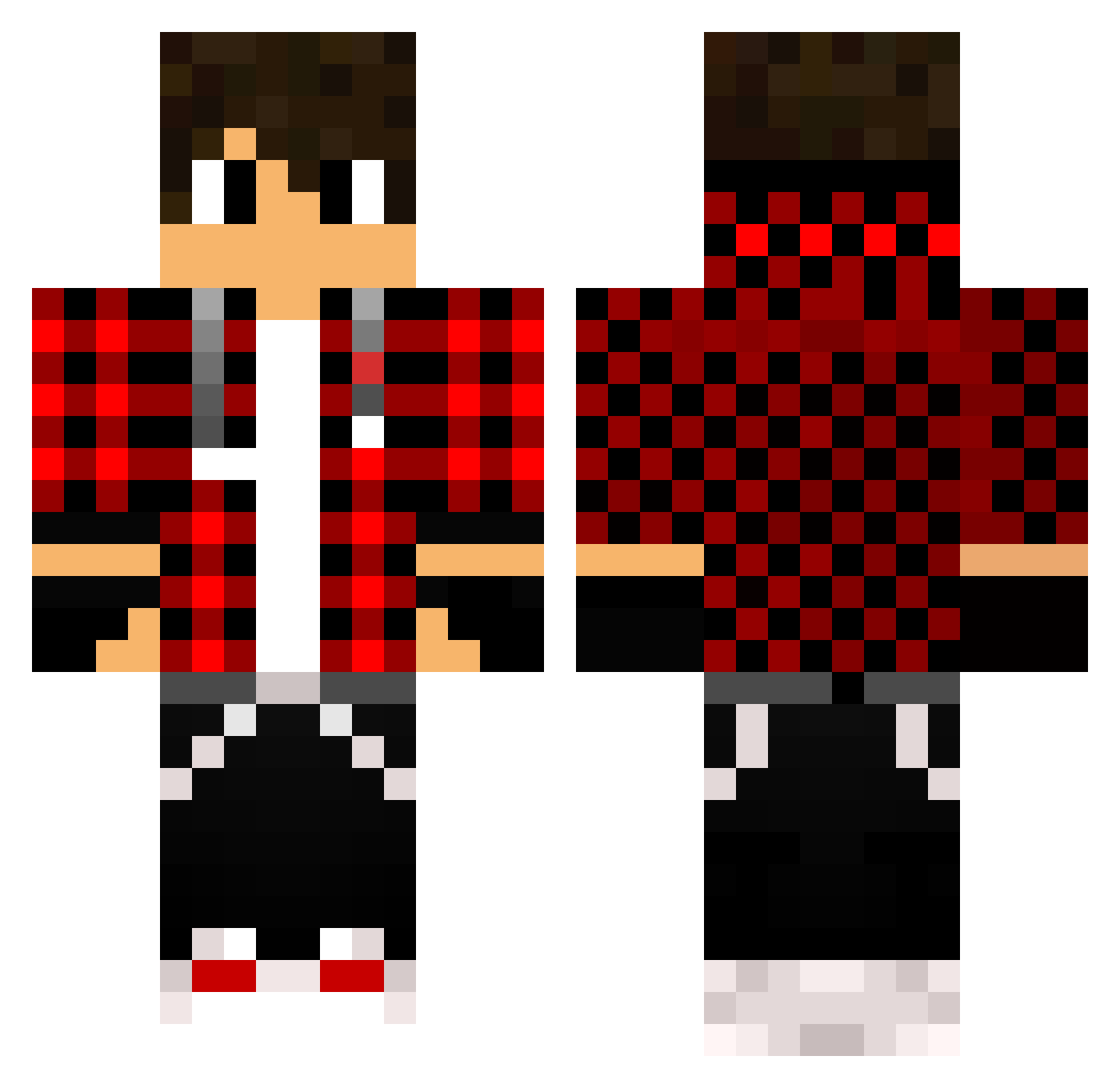 BehaMisali Minecraft skin, front and back view
