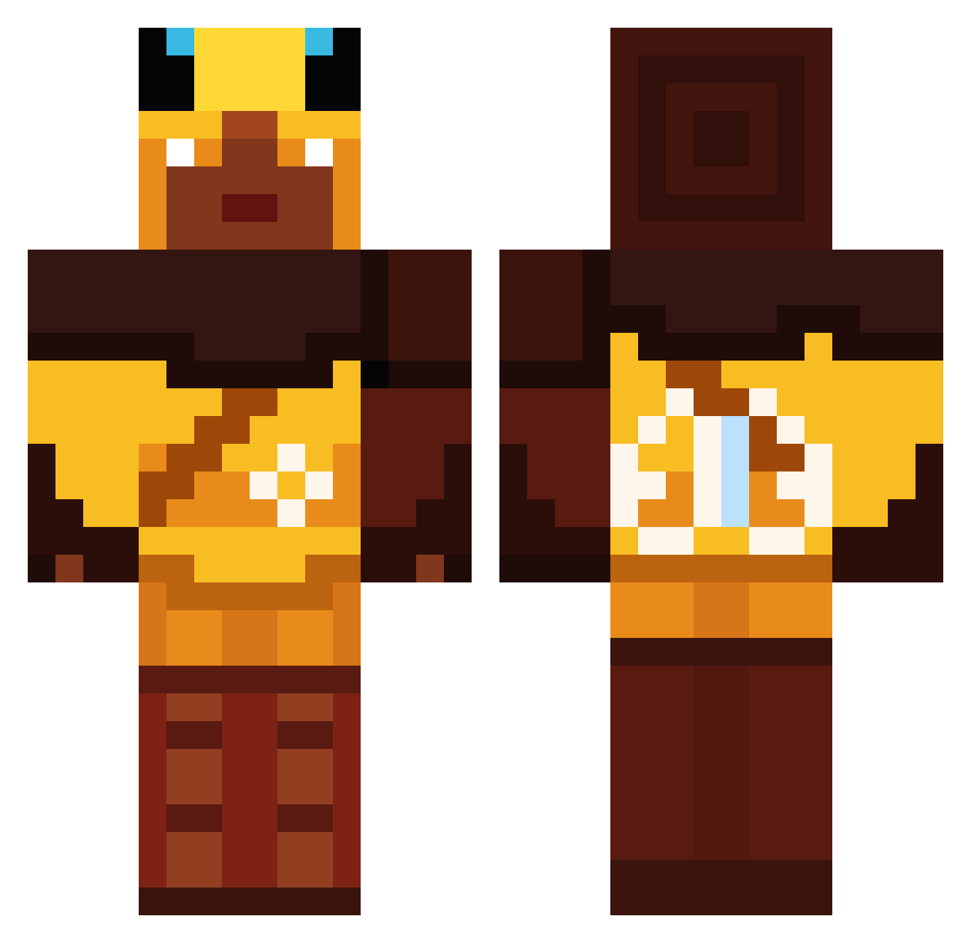 KBT05 Minecraft skin, front and back view