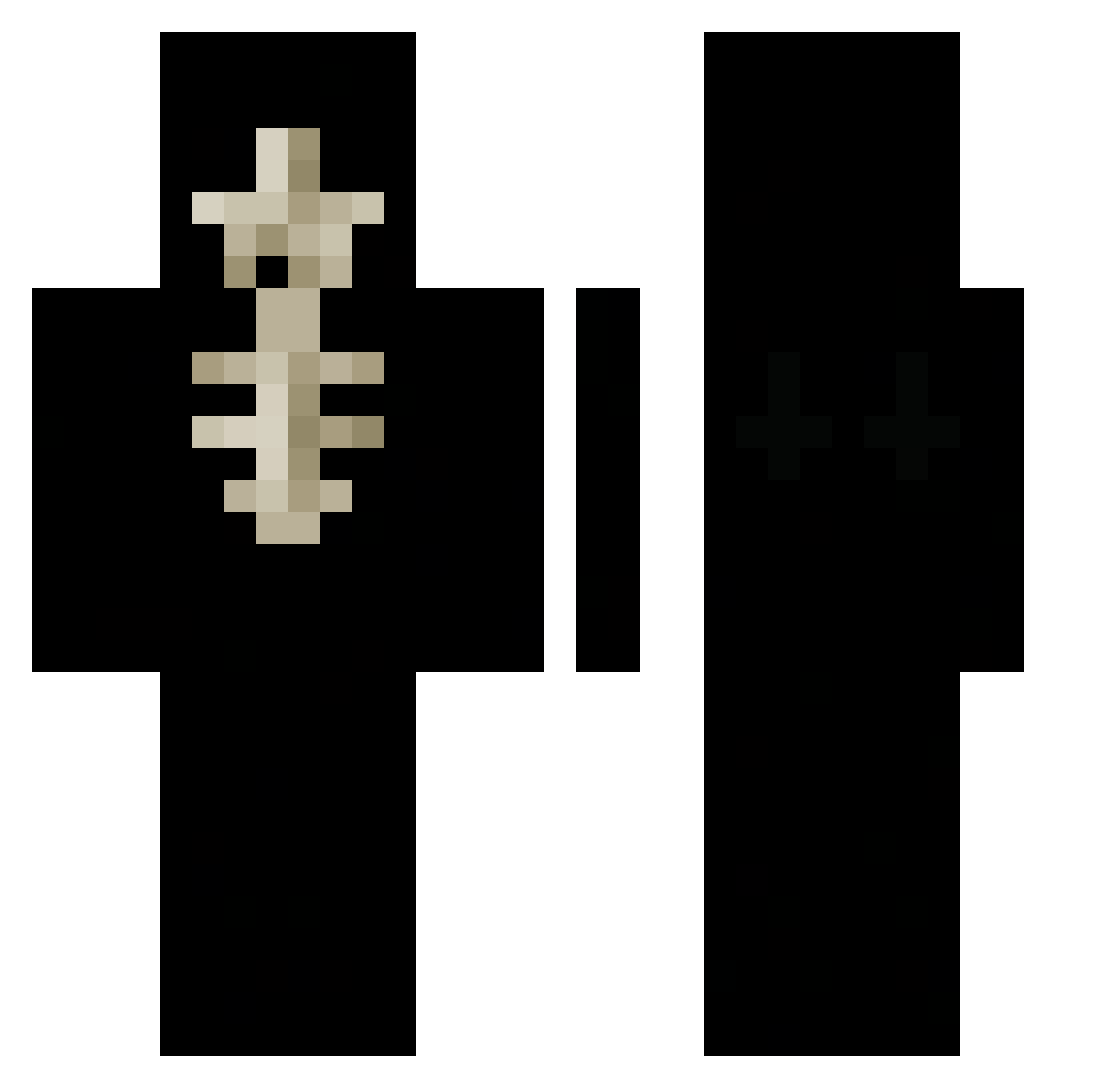 UzbekPvP Minecraft skin, front and back view