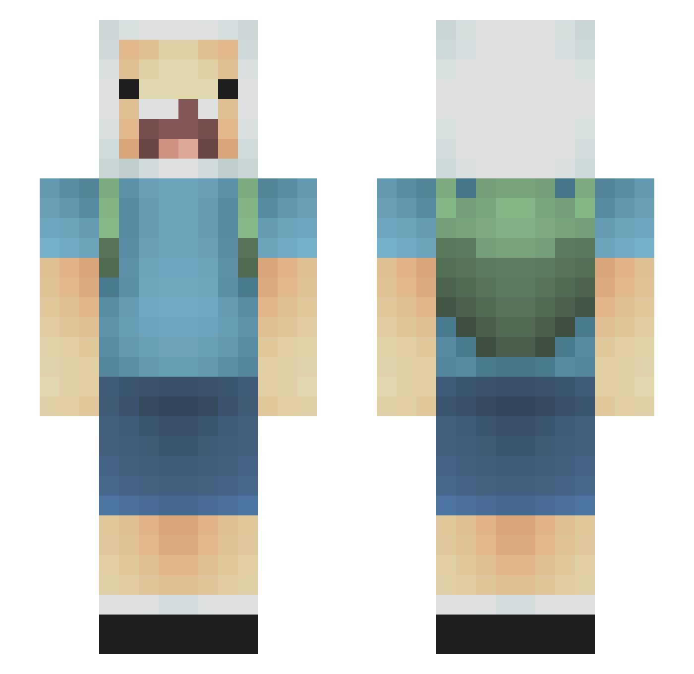 debilcinaa Minecraft skin, front and back view
