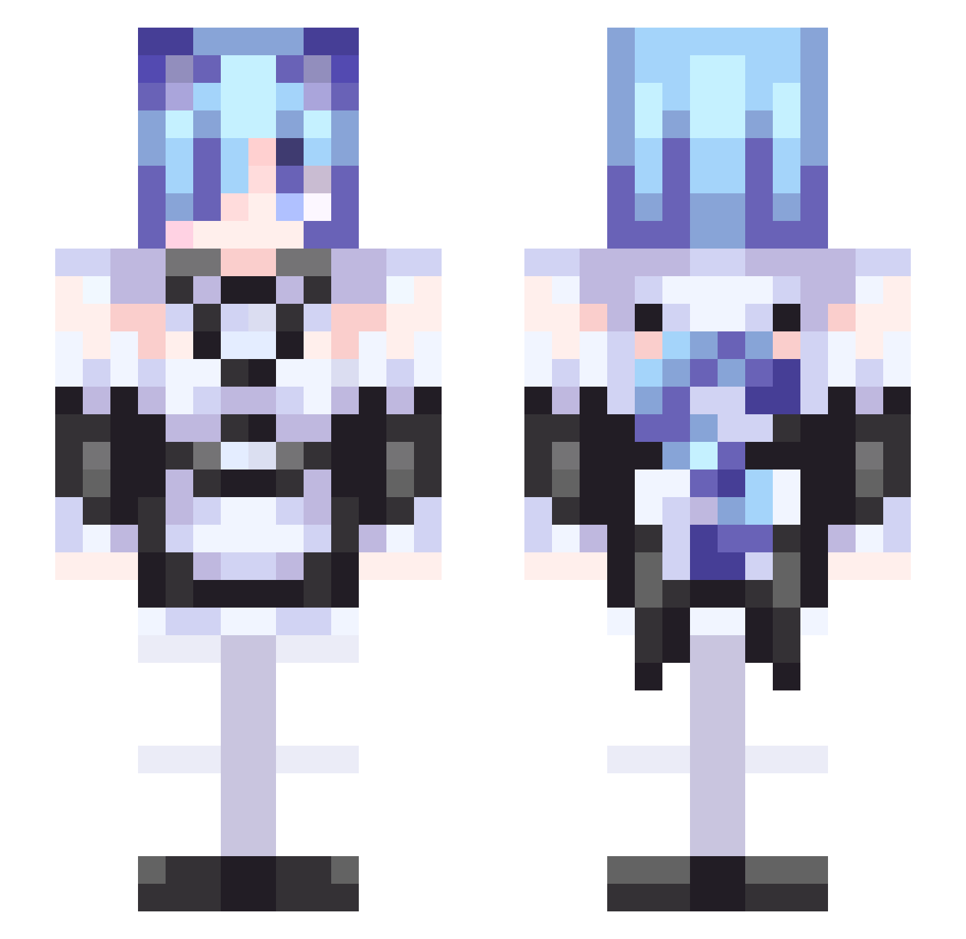 AWeabooSkrub Minecraft skin, front and back view