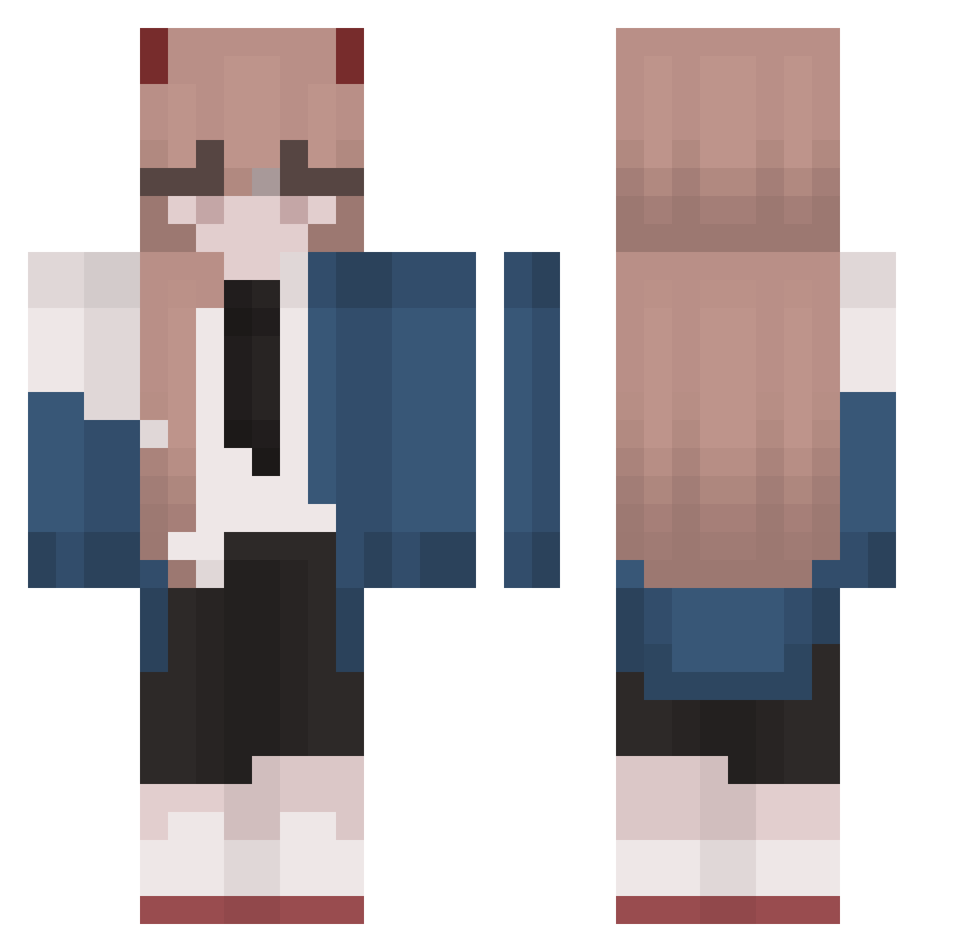 Yumeko_Senpai721 Minecraft skin, front and back view