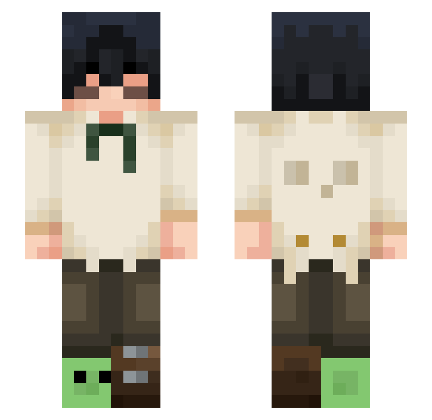 Aced2it Minecraft skin, front and back view