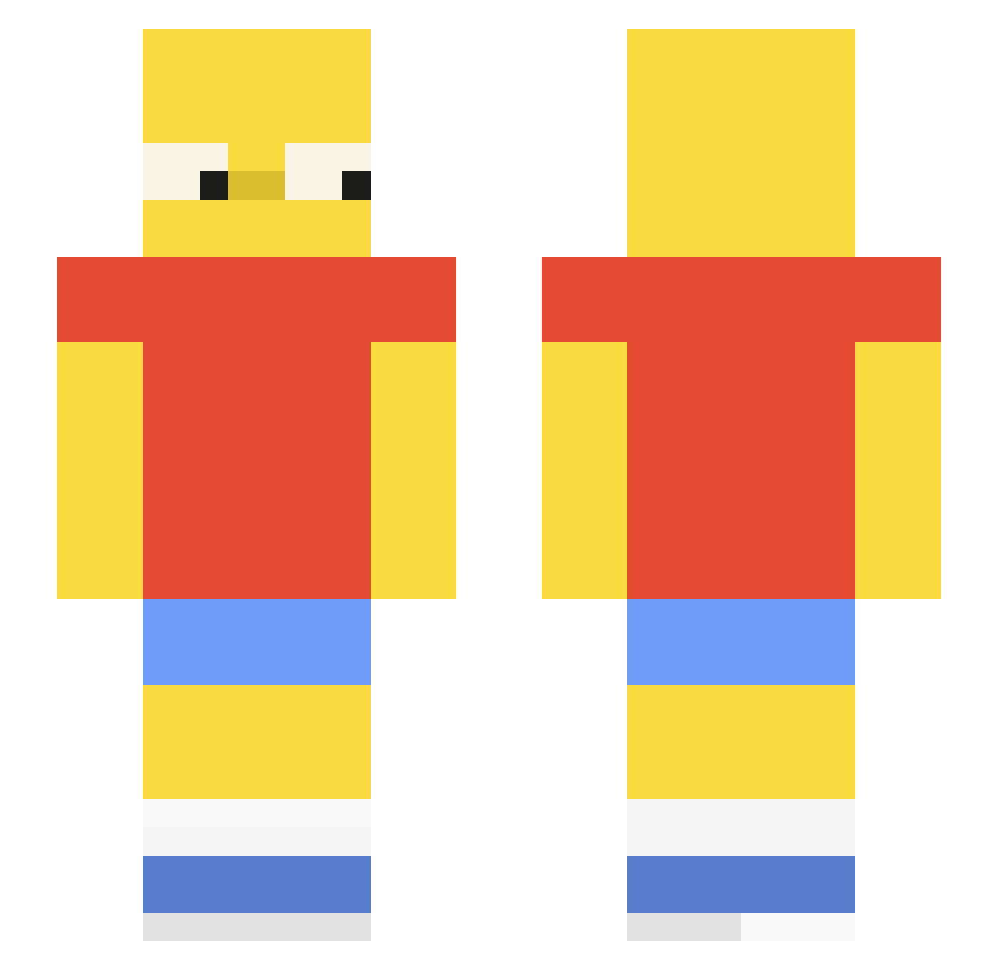 Quifter Minecraft skin, front and back view