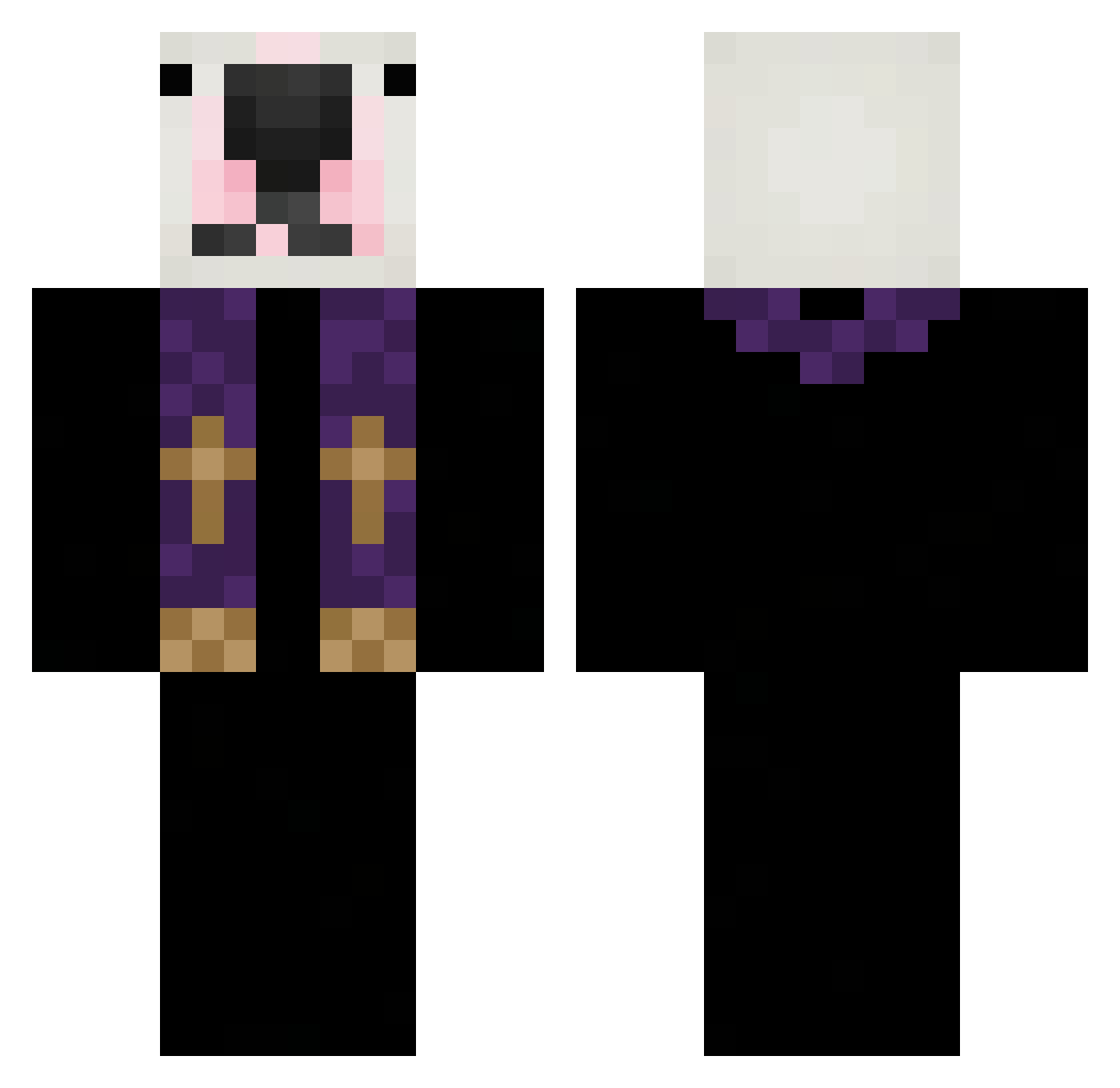 drueBOOO Minecraft skin, front and back view