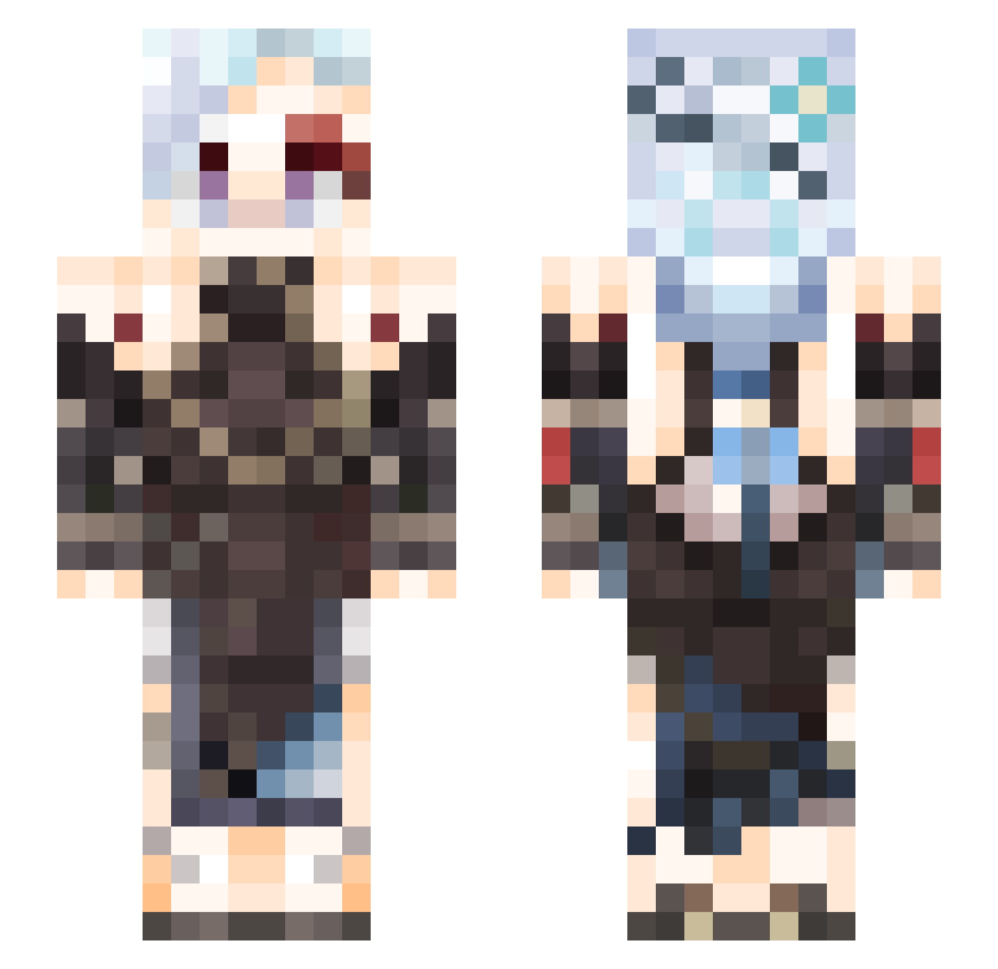 Nautluu Minecraft skin, front and back view