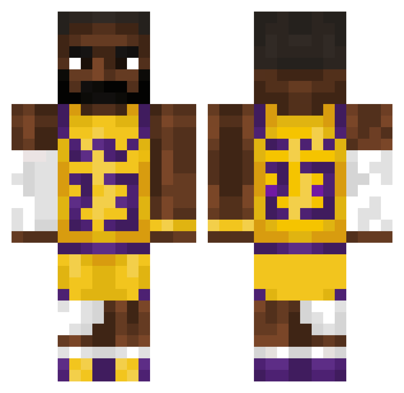 Dihtatorius Minecraft skin, front and back view