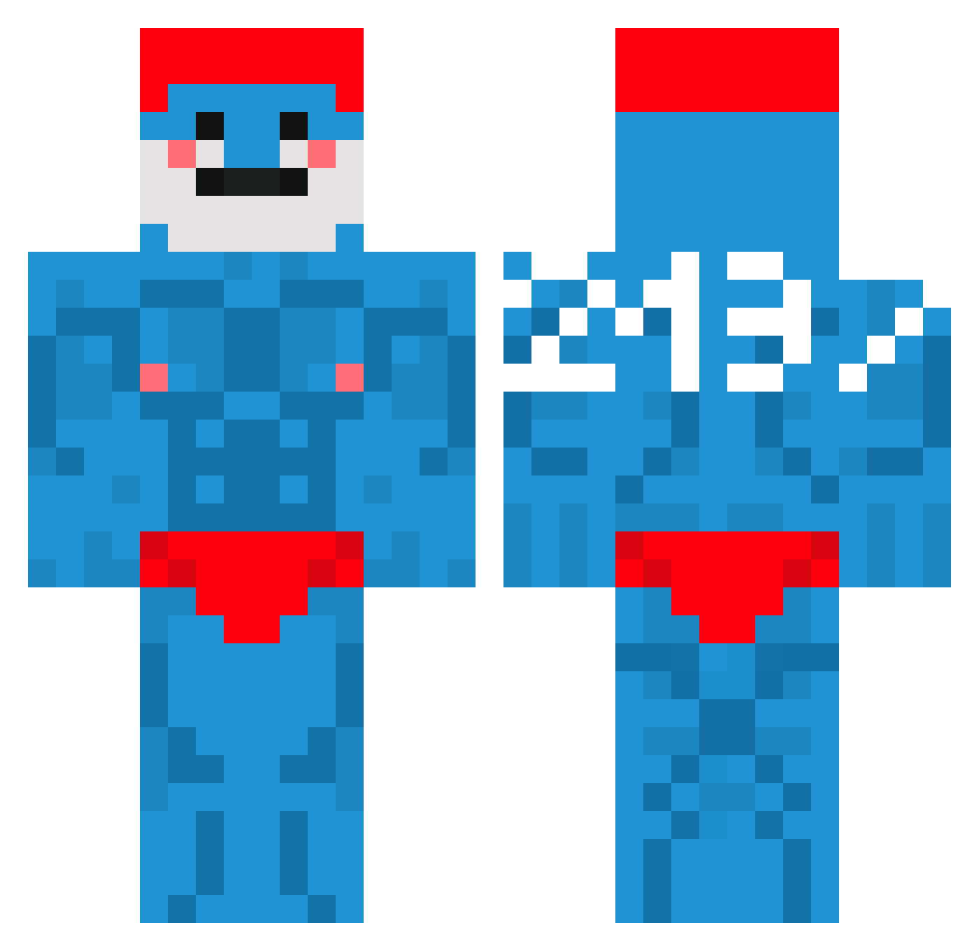 HotBanach Minecraft skin, front and back view