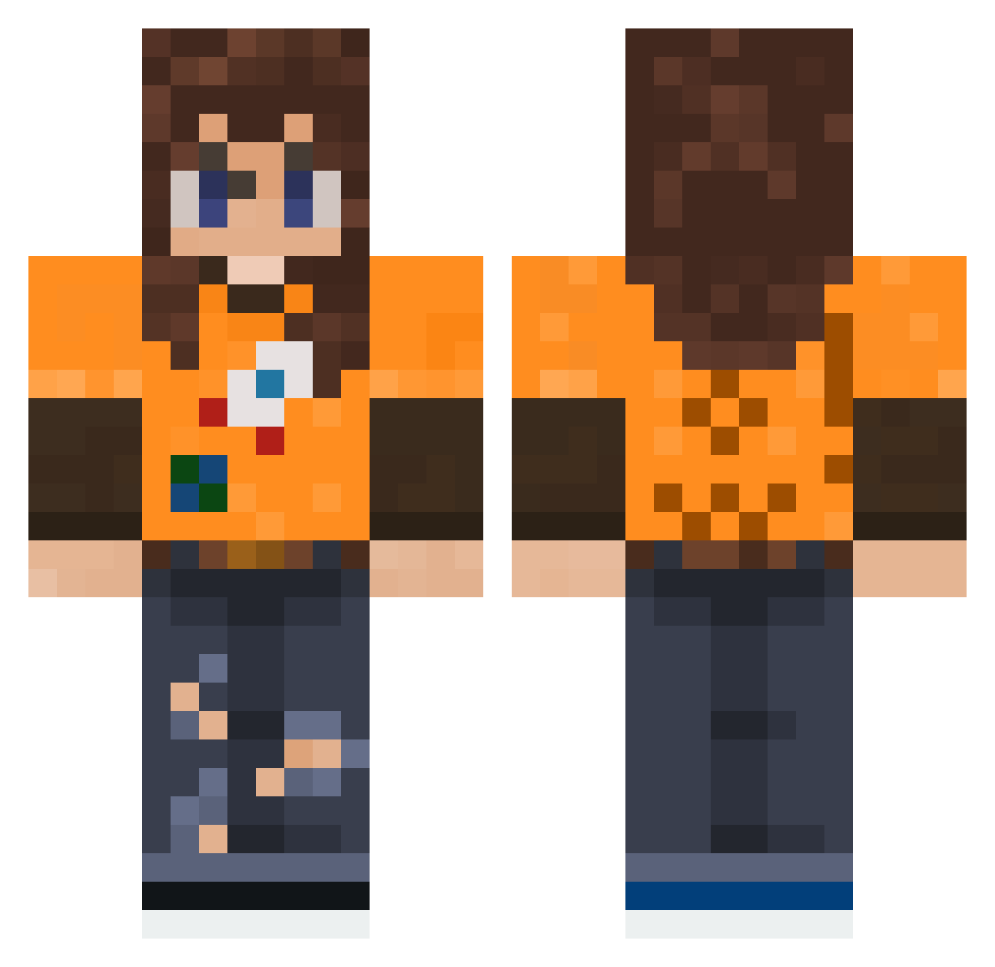 Lvl_Zer0 Minecraft skin, front and back view