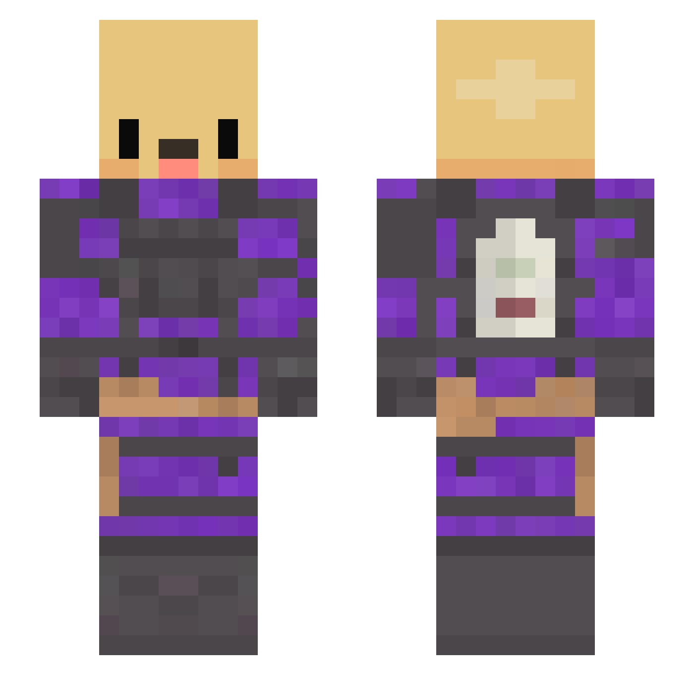 _CharliePlayZ_ Minecraft skin, front and back view