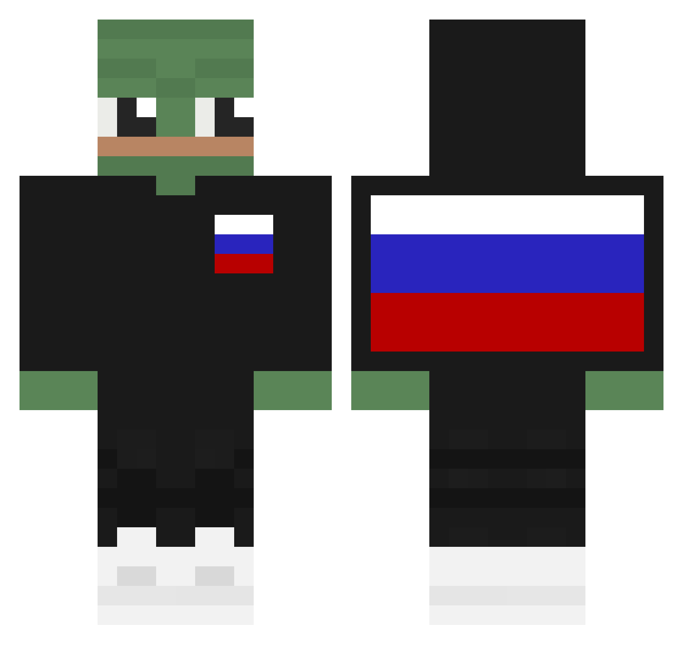 Krulicki Minecraft skin, front and back view