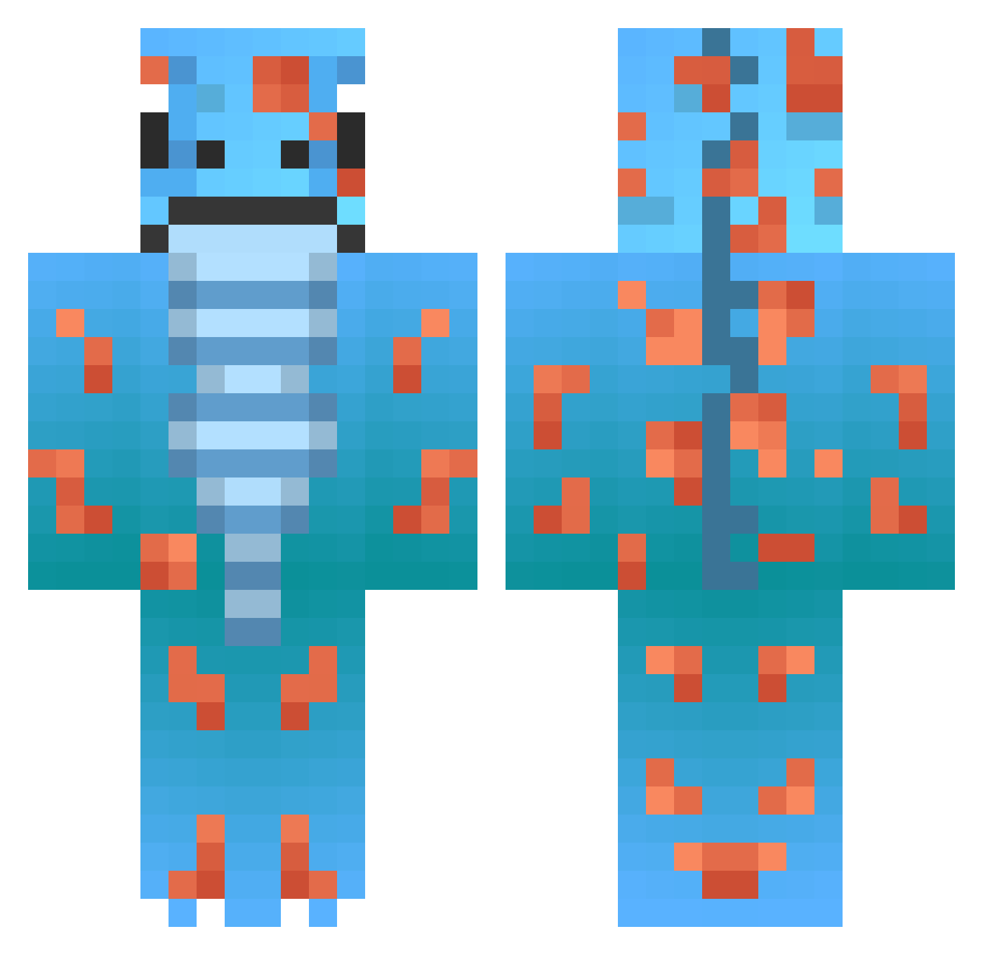 AyeItsDLO Minecraft skin, front and back view