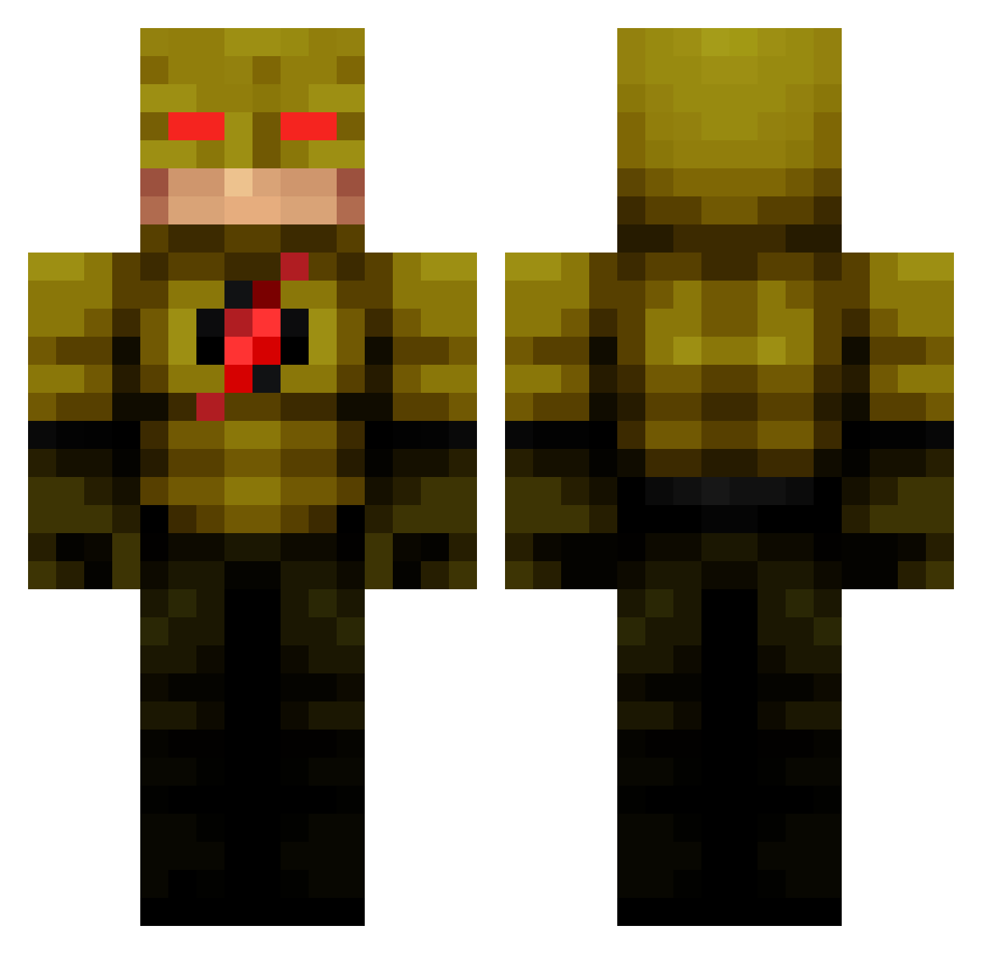 Existencing1 Minecraft skin, front and back view