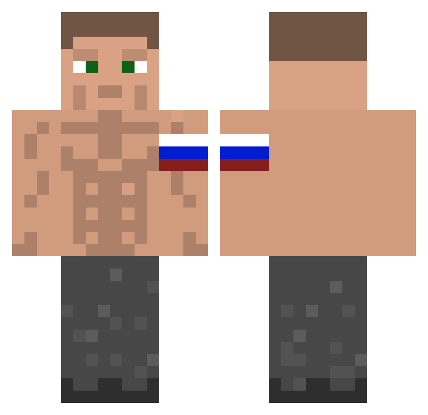 John_Cena10 Minecraft skin, front and back view