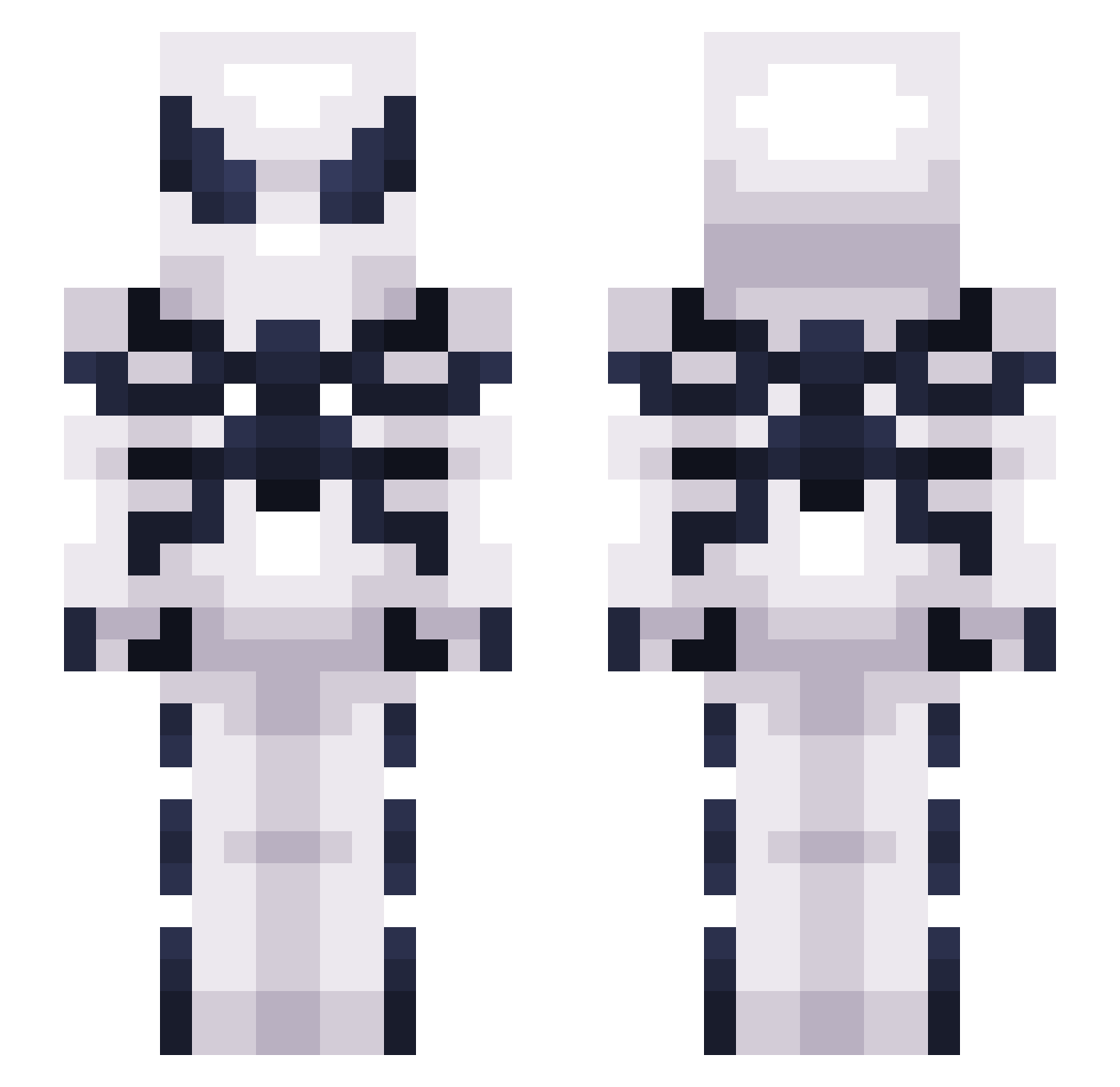 normalify Minecraft skin, front and back view