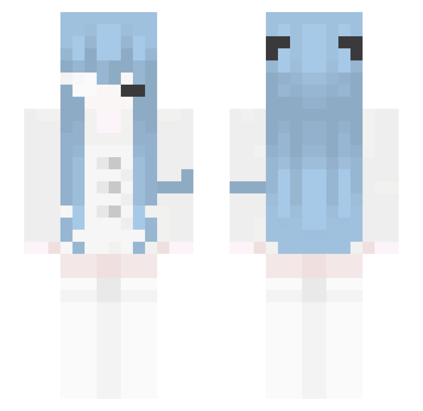 ketaminya Minecraft skin, front and back view